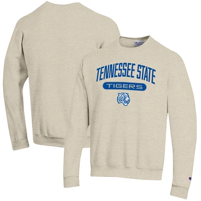 Men's Champion Oatmeal Tennessee State Tigers Eco Powerblend Crewneck Pullover Sweatshirt