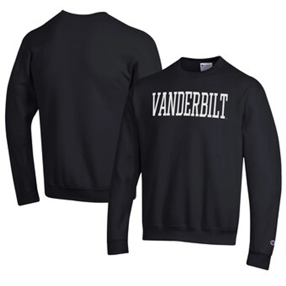 Men's Champion Black Vanderbilt Commodores Eco Powerblend Crewneck Pullover Sweatshirt