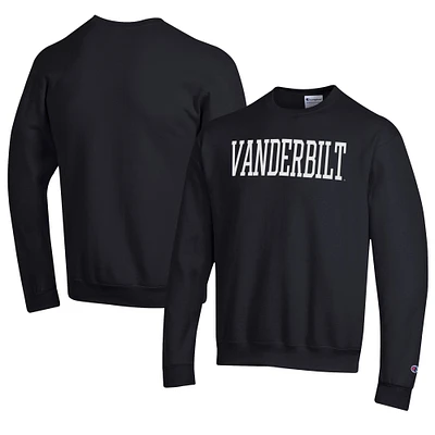 Men's Champion Black Vanderbilt Commodores Eco Powerblend Crewneck Pullover Sweatshirt