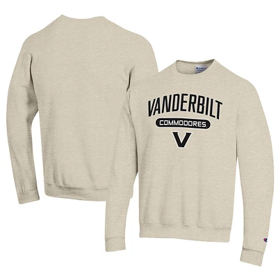 Men's Champion Oatmeal Vanderbilt Commodores Eco Powerblend Crewneck Pullover Sweatshirt