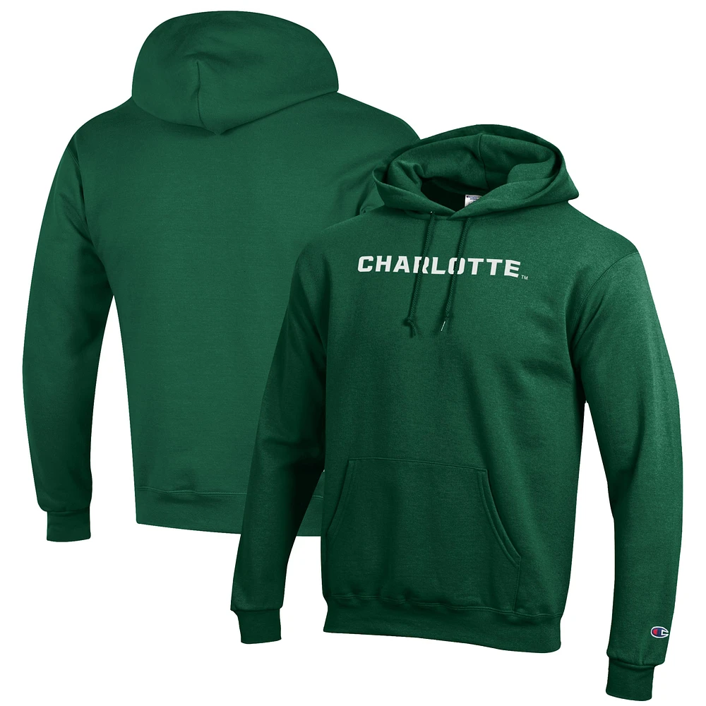 Men's Champion Green Charlotte 49ers Eco Powerblend Pullover Hoodie