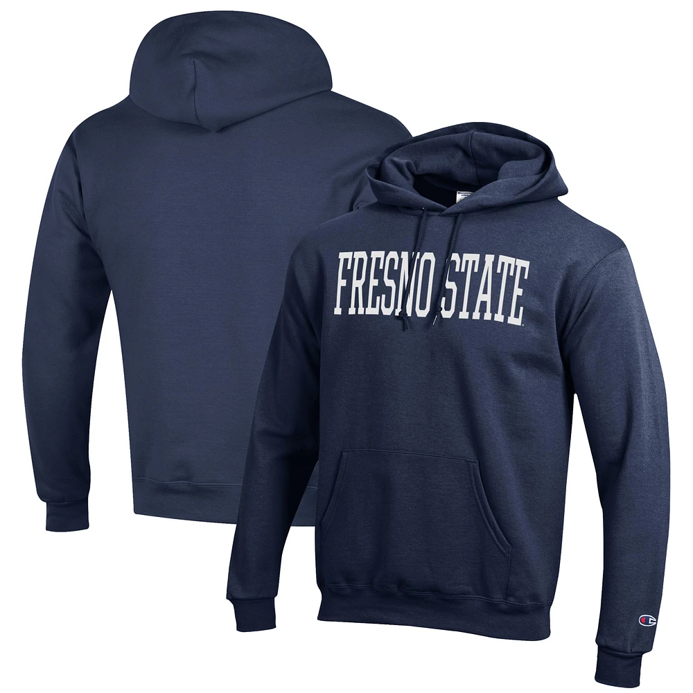 Men's Champion Navy Fresno State Bulldogs Eco Powerblend Pullover Hoodie