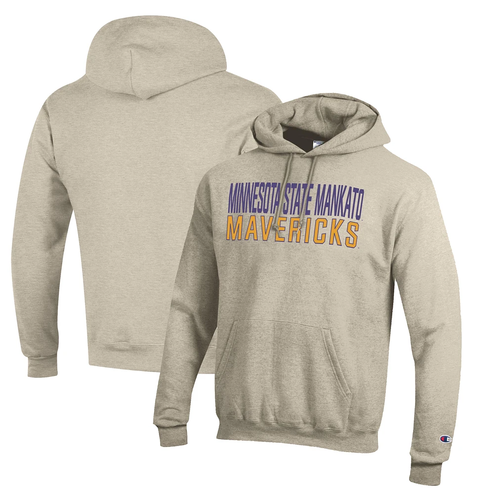 Men's Champion Oatmeal Minnesota State University Mankato Eco Powerblend Pullover Hoodie