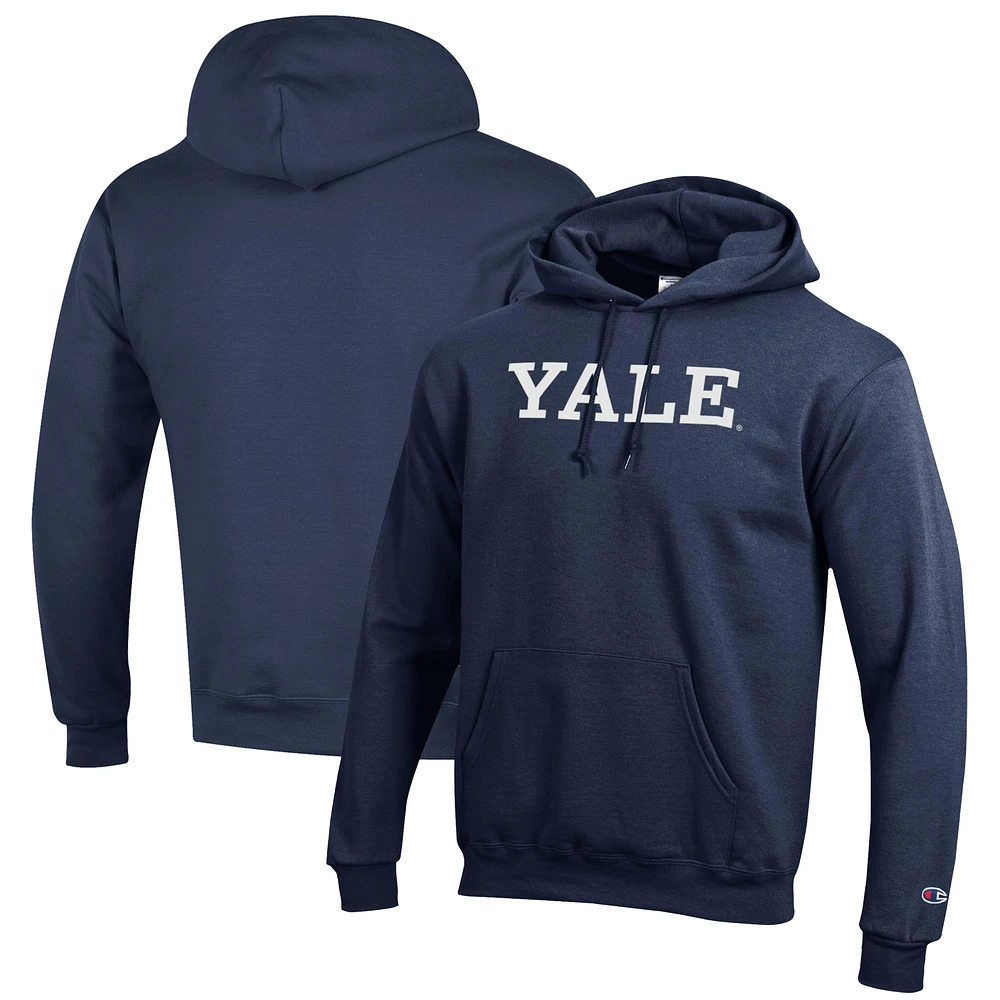 Men's Champion Navy Yale Bulldogs Eco Powerblend Pullover Hoodie