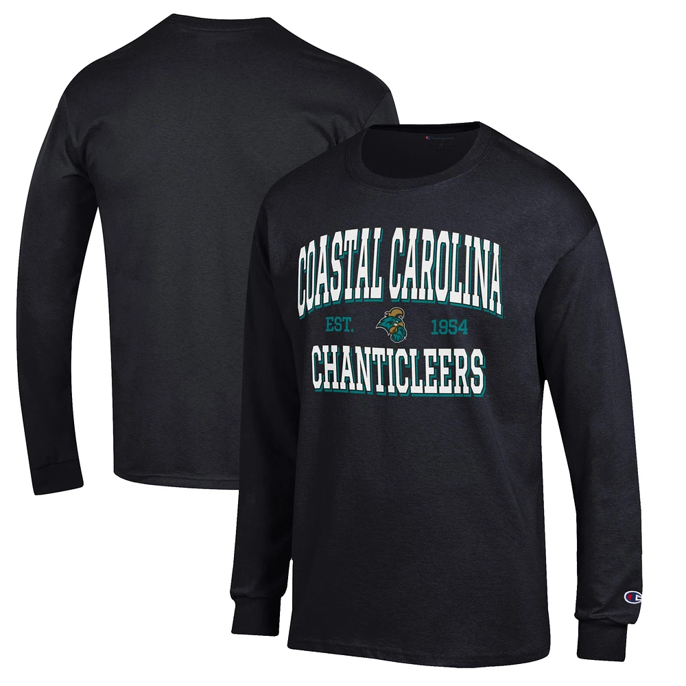 Men's Champion Black Coastal Carolina Chanticleers Jersey Long Sleeve T-Shirt