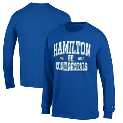 Men's Champion Blue Hamilton Continentals Jersey Long Sleeve T-Shirt