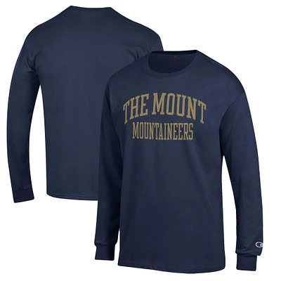 Men's Champion Navy Mount St. Mary's Mountaineers Jersey Long Sleeve T-Shirt