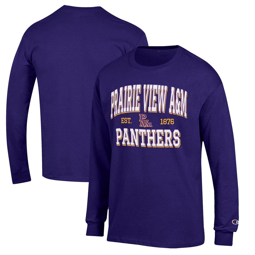 Men's Champion Purple Prairie View A&M Panthers Jersey Long Sleeve T-Shirt