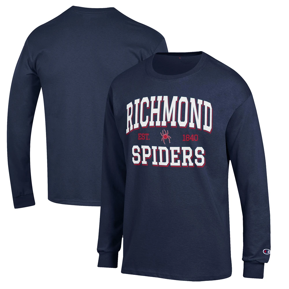 Men's Champion Navy Richmond Spiders Jersey Long Sleeve T-Shirt