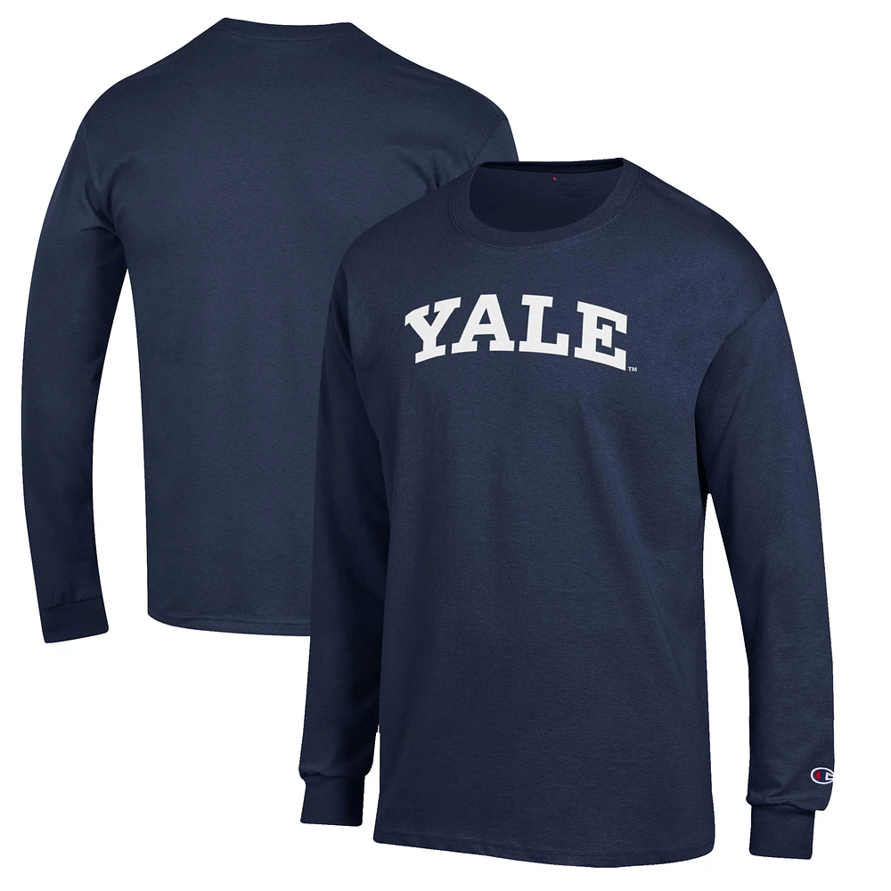 Men's Champion Navy Yale Bulldogs Jersey Long Sleeve T-Shirt