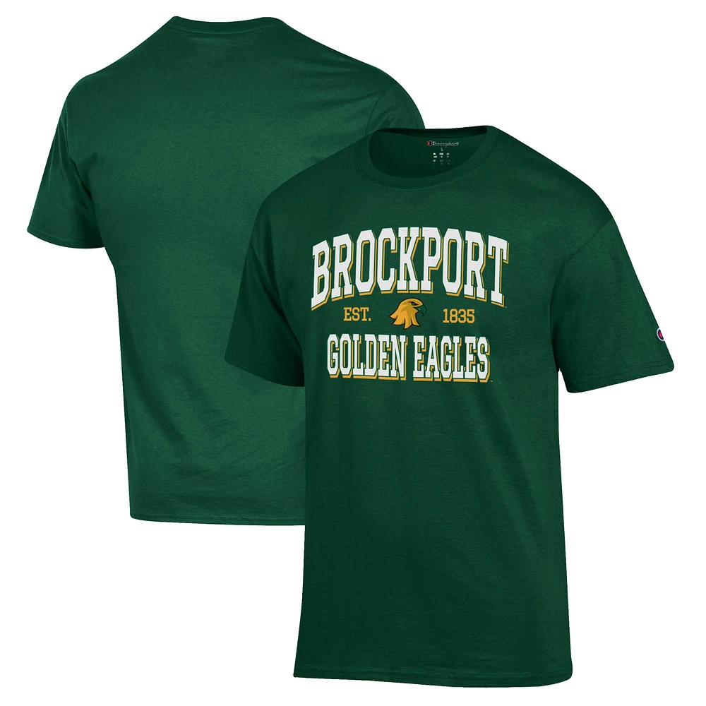 Men's Champion Green SUNY Brockport Golden Eagles Jersey T-Shirt