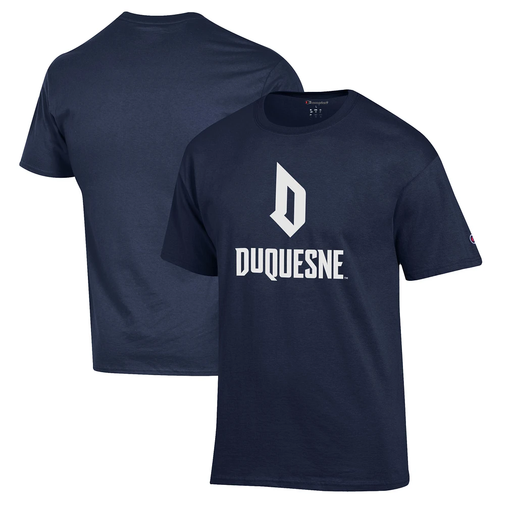 Men's Champion Navy Duquesne Dukes Jersey T-Shirt