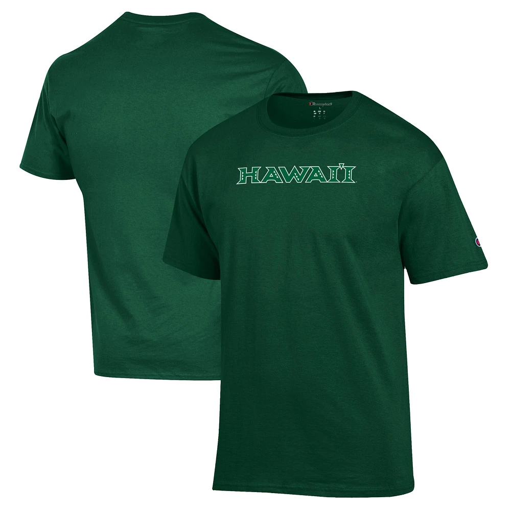 Men's Champion Green Hawaii Warriors Jersey T-Shirt