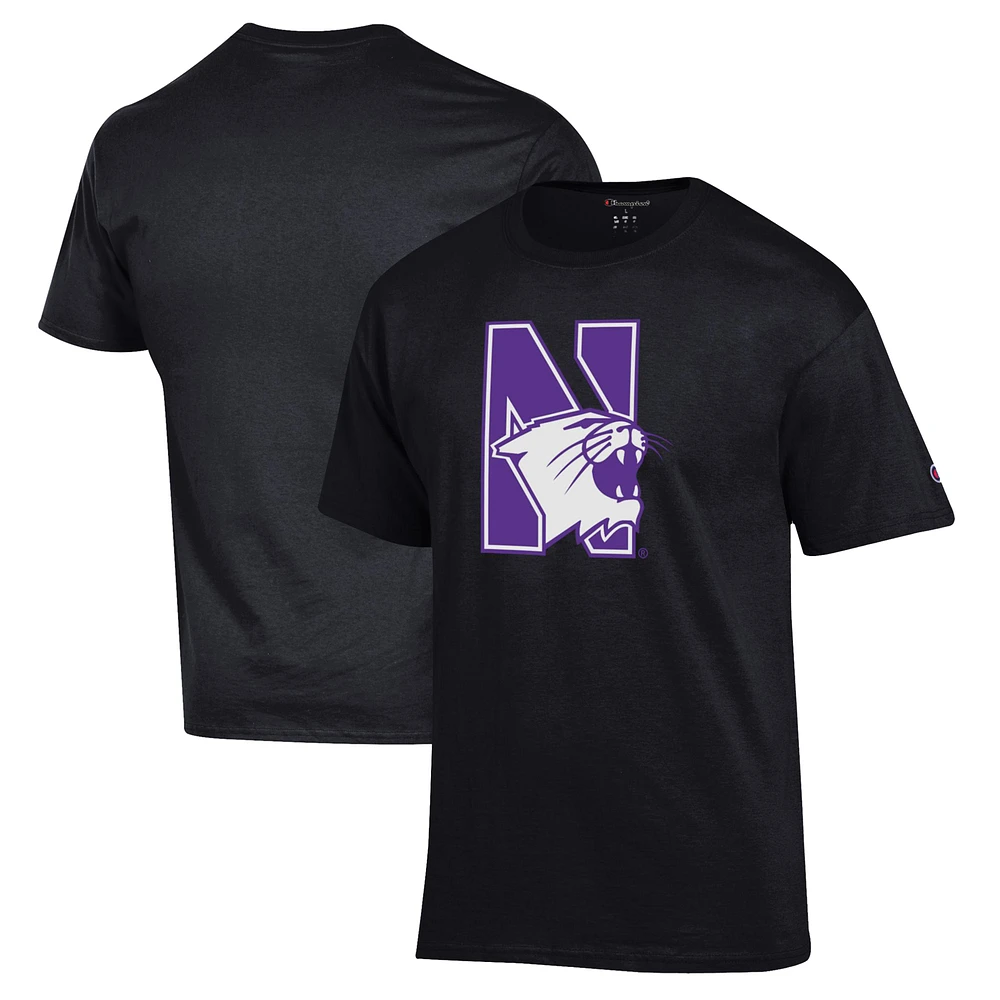 Men's Champion Black Northwestern Wildcats Jersey T-Shirt