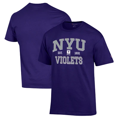 Men's Champion Purple NYU Violets Jersey T-Shirt