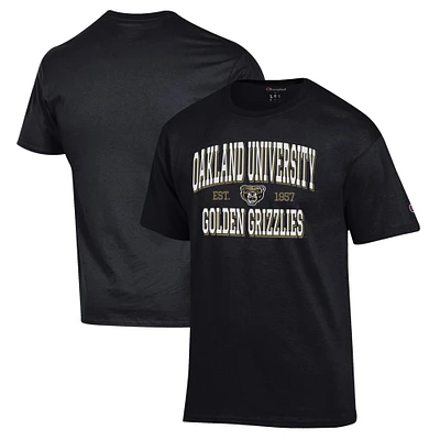 Men's Champion Black Oakland Golden Grizzlies Jersey T-Shirt