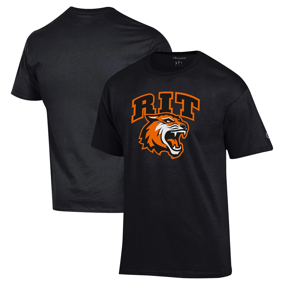 Men's Champion Black Rochester Institute of Technology Tigers Jersey T-Shirt