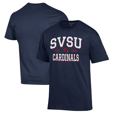 Men's Champion Navy Saginaw Valley State Cardinals Jersey T-Shirt