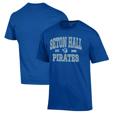 Men's Champion Blue Seton Hall Pirates Jersey T-Shirt