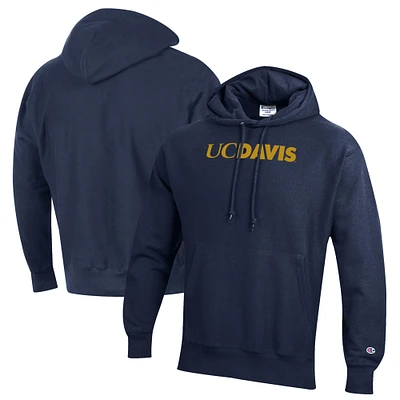Men's Champion Navy UC Davis Aggies Reverse Weave Pullover Hoodie