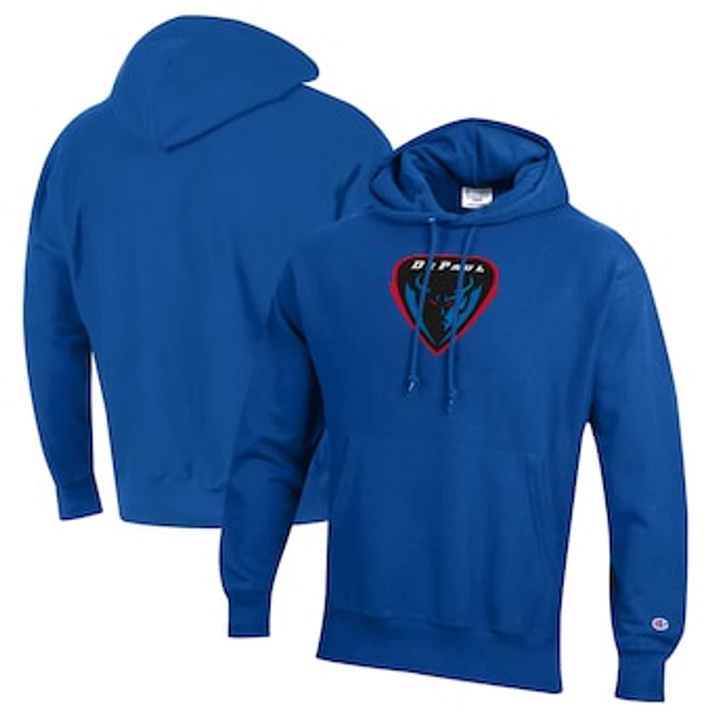 Men's Champion Royal DePaul Blue Demons Reverse Weave Pullover Hoodie