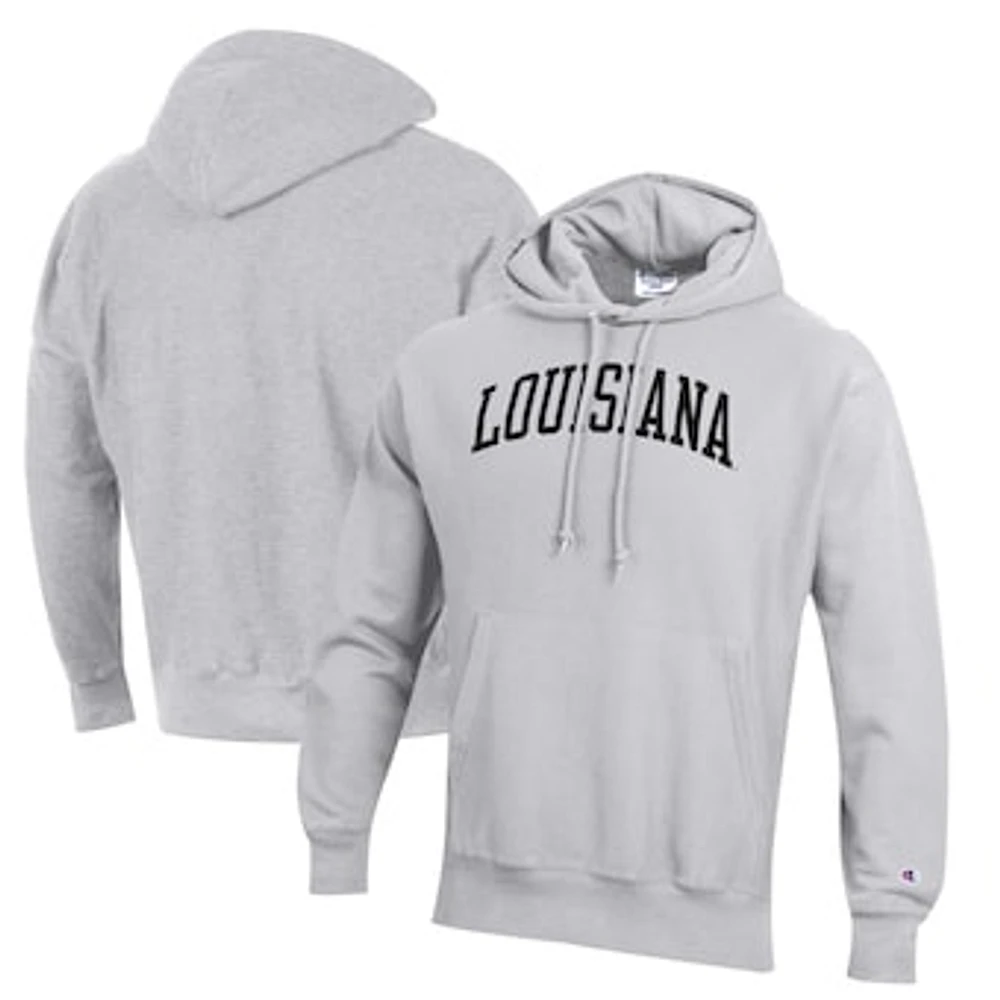 Men's Champion Gray Louisiana Ragin' Cajuns Reverse Weave Pullover Hoodie