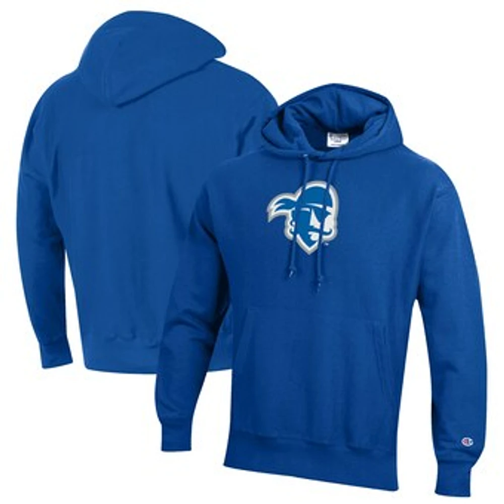 Men's Champion Blue Seton Hall Pirates Reverse Weave Pullover Hoodie