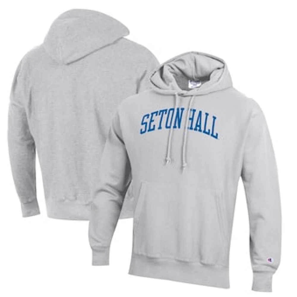 Men's Champion Gray Seton Hall Pirates Reverse Weave Pullover Hoodie