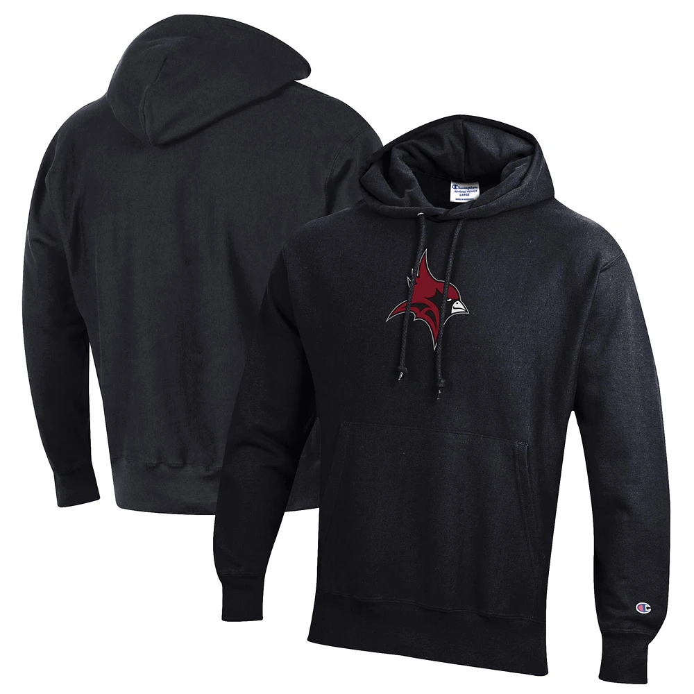 Men's Champion Black St. John Fisher Cardinals Reverse Weave Pullover Hoodie