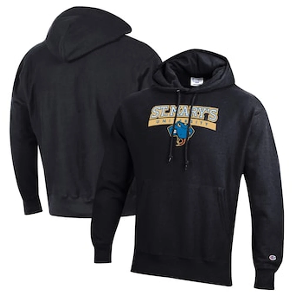 Men's Champion Black St. Mary's University Rattlers Reverse Weave Pullover Hoodie