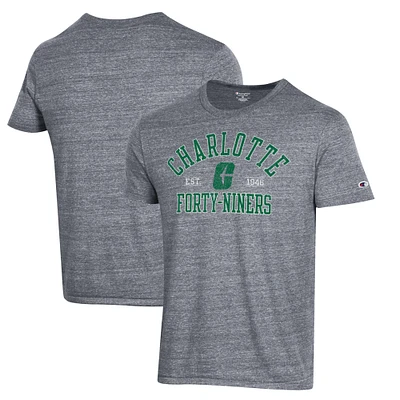 Men's Champion Gray Charlotte 49ers Ultimate Tri-Blend T-Shirt