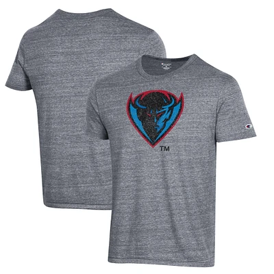 Men's Champion Gray DePaul Blue Demons Ultimate Tri-Blend T-Shirt