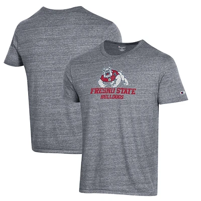 Men's Champion Gray Fresno State Bulldogs Ultimate Tri-Blend T-Shirt