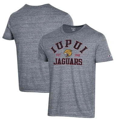 Men's Champion Gray IUPUI Jaguars Ultimate Tri-Blend T-Shirt
