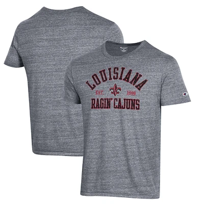 Men's Champion Gray Louisiana Ragin' Cajuns Ultimate Tri-Blend T-Shirt