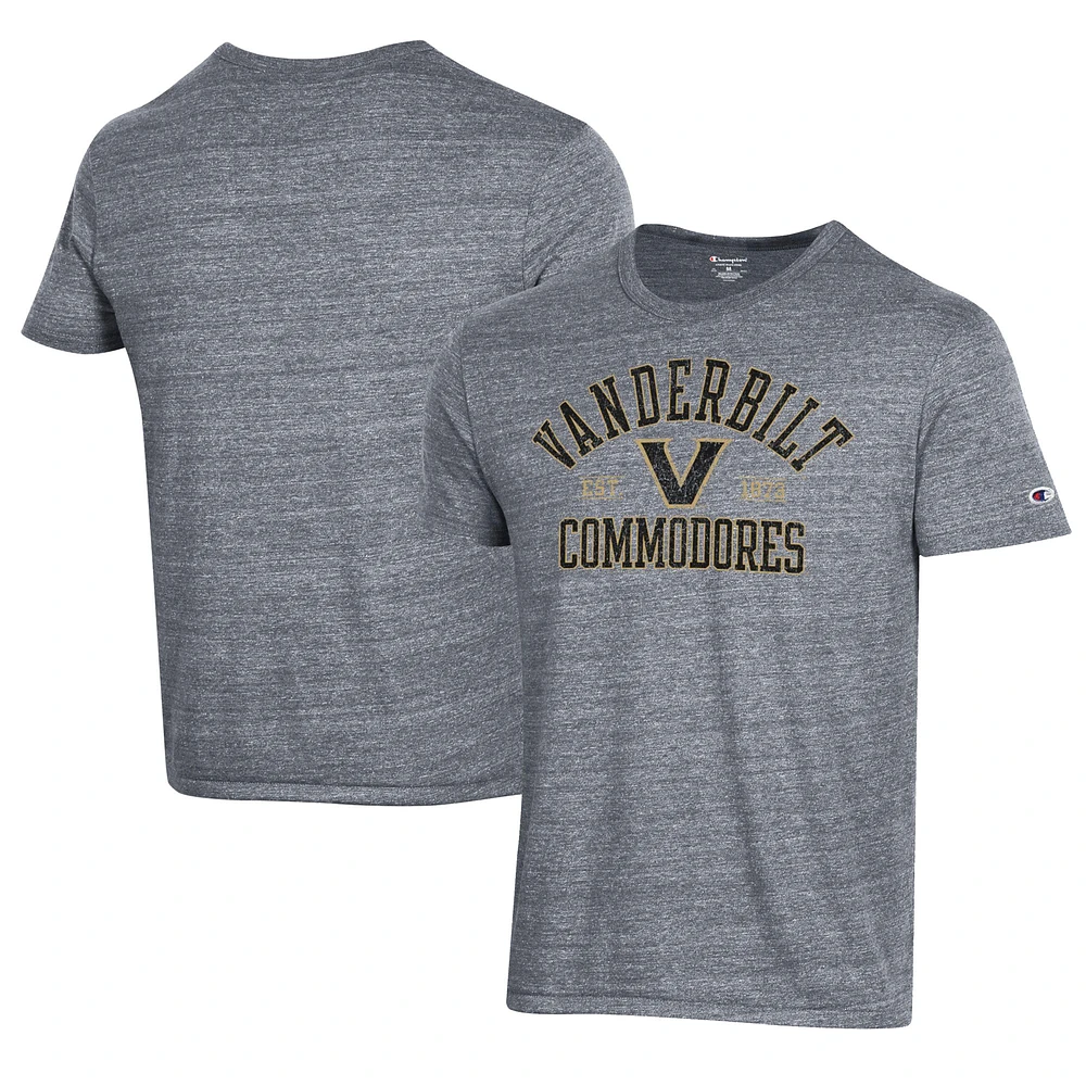 Men's Champion Gray Vanderbilt Commodores Ultimate Tri-Blend T-Shirt