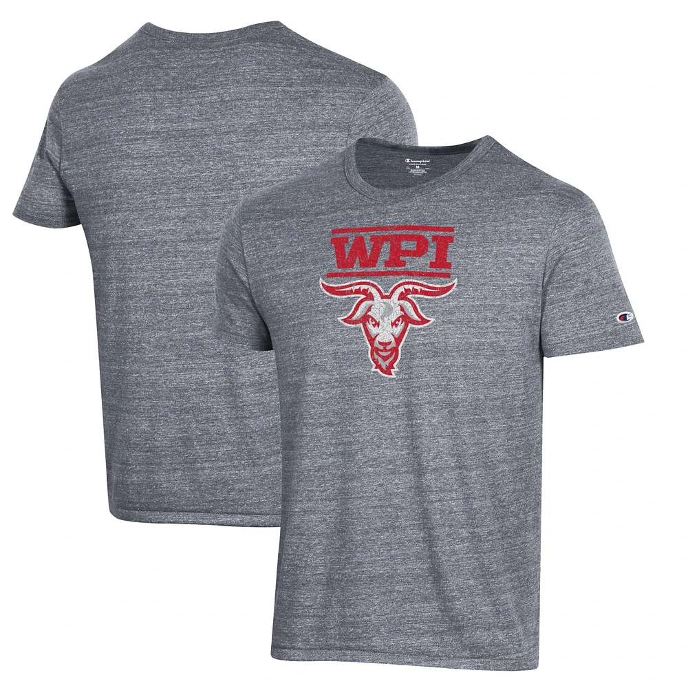Men's Champion Gray Worcester Polytechnic Institute Engineers Ultimate Tri-Blend T-Shirt