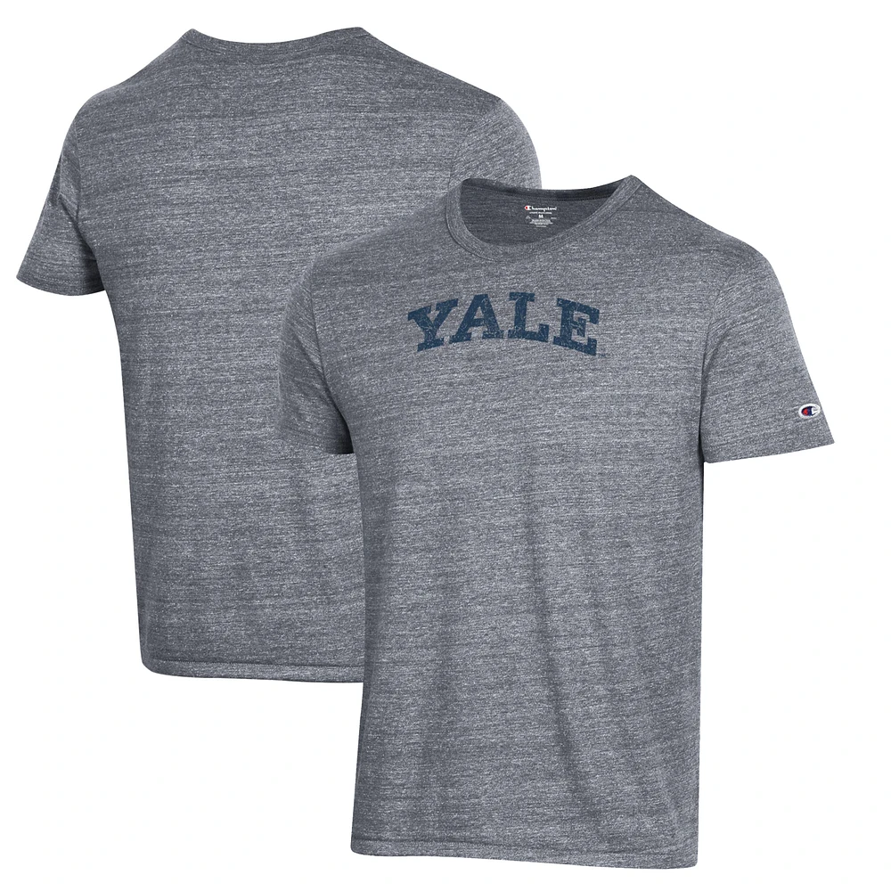 Men's Champion Gray Yale Bulldogs Ultimate Tri-Blend T-Shirt