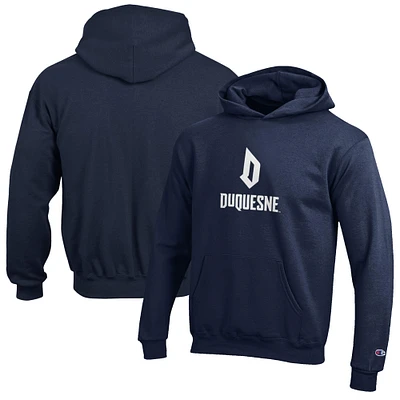 Youth Champion Navy Duquesne Dukes Eco Powerblend Pullover Hoodie