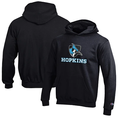 Youth Champion Black Johns Hopkins Blue Jays Eco Powerblend Pullover Hoodie
