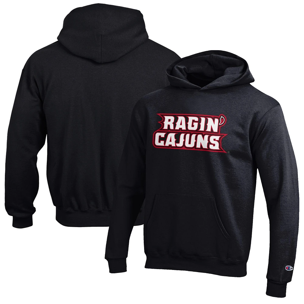 Youth Champion Black Louisiana Ragin' Cajuns Eco Powerblend Pullover Hoodie