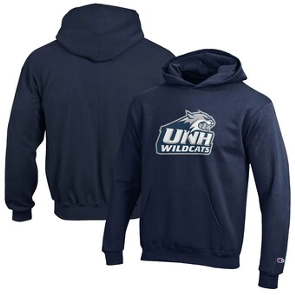 Youth Champion Navy New Hampshire Wildcats Eco Powerblend Pullover Hoodie