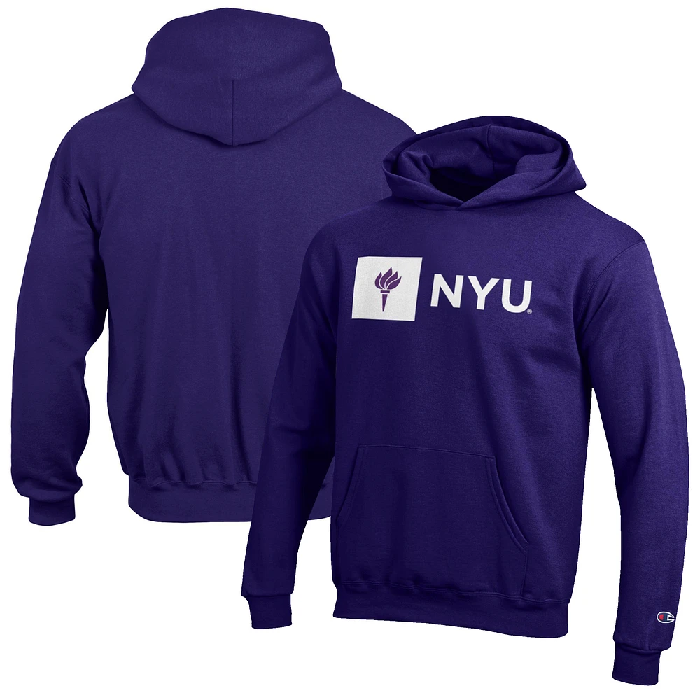 Youth Champion Purple NYU Violets Eco Powerblend Pullover Hoodie