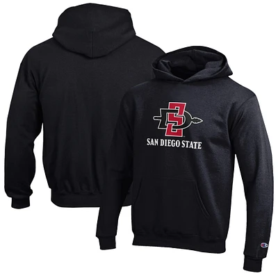 Youth Champion Black San Diego State Aztecs Eco Powerblend Pullover Hoodie