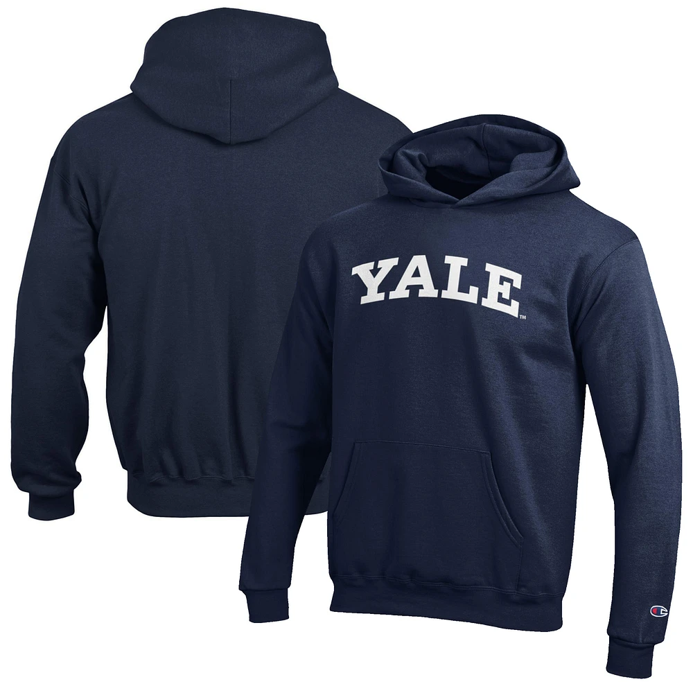 Youth Champion Navy Yale Bulldogs Eco Powerblend Pullover Hoodie