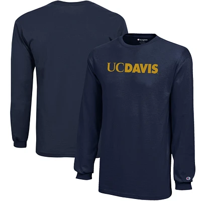 Youth Champion Navy UC Davis Aggies Jersey Long Sleeve T-Shirt