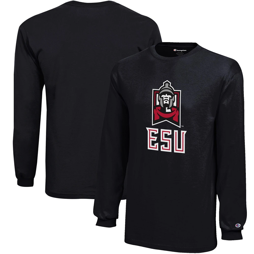 Youth Champion Black East Stroudsburg Warriors Jersey Long Sleeve T-Shirt