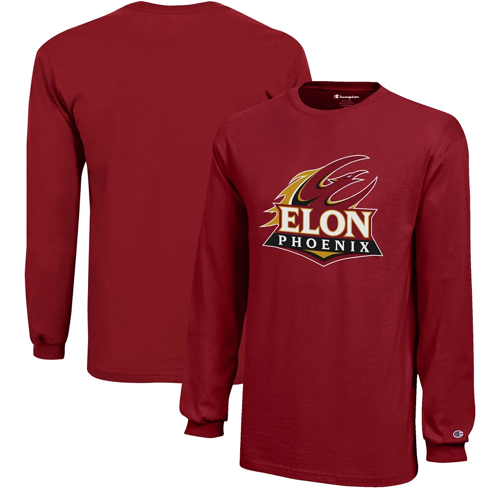 Youth Champion Maroon Elon Phoenix Jersey Long Sleeve T-Shirt