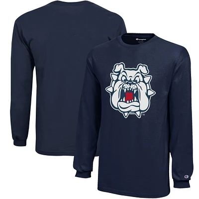 Youth Champion Navy Fresno State Bulldogs Jersey Long Sleeve T-Shirt