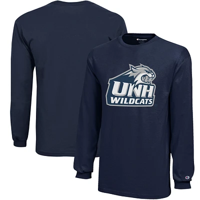 Youth Champion Navy New Hampshire Wildcats Jersey Long Sleeve T-Shirt
